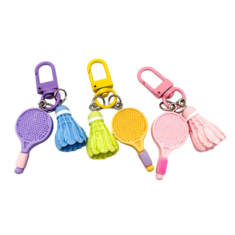 Móc Khóa, Thiết Kế Mới, Vợt Cầu Lông Dễ Thương, Móc Chìa Khóa, Thích Hợp Cho Ba Lô Và Chìa Khóa Ô Tô, Mặt Dây Chuyền Quyến Rũ Treo, 1 Chiếc 1