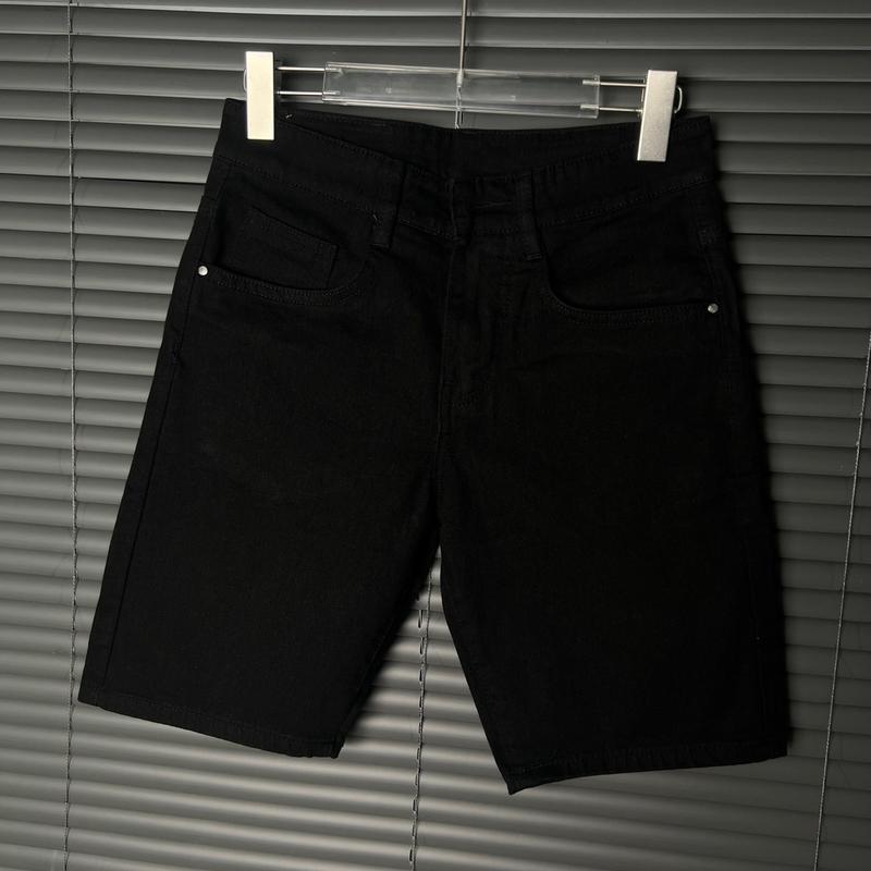 Mã Short Jean Trơn Cao Cấp Trắng- Đen. Menswear Cotton Quần Có Túi  Màu Trắng 4