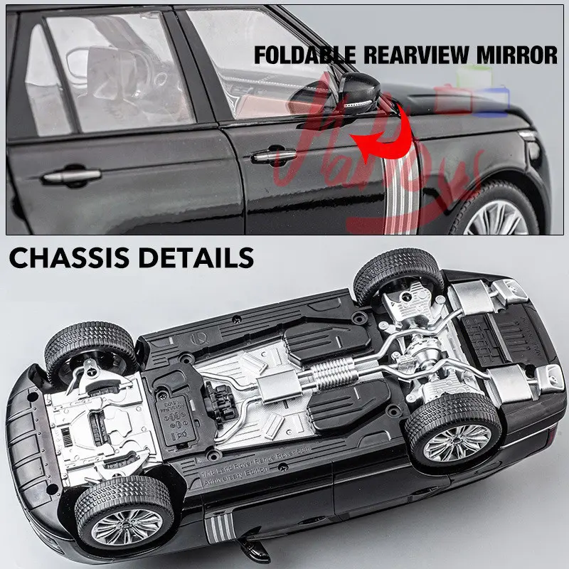 1:18 Large Range Rover 50th Anniversary Suv Offroad Alloy Model Diecast koleksi Hobi pajangan hadiah Ban Setir Toy 4