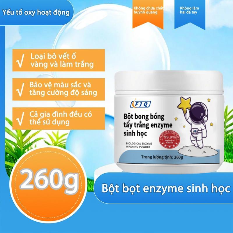 [Mua 1 Tặng 1] Bột tẩy trắng Sinh học 260g - Tẩy vết bẩn, khử vết ố vàng trên quần áo, giày dép, khăn , an toàn cho da và giày dép Làm Sạch Nam 6