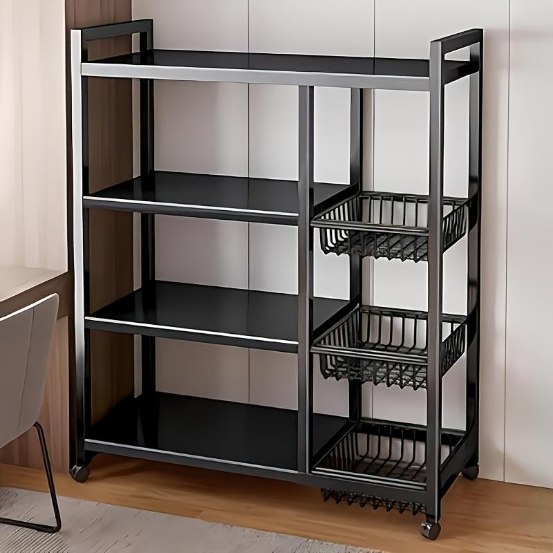 1pc Movable Storage Rack, Adjustable 4-Storey Kitchen Shelf With ...