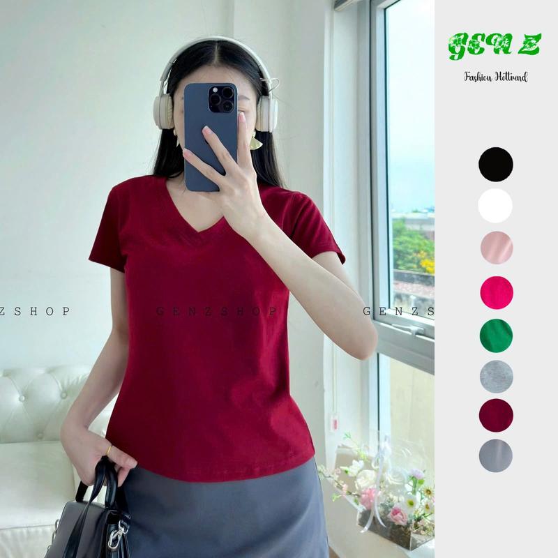 ÁO BABYTEE NỮ CỔ TIM TRƠN FORM DỄ PHỐI ĐỒ ĐI HỌC ĐI CHƠI ĐI LÀM CHẤT COTTON BBT25 Cổ Tròn