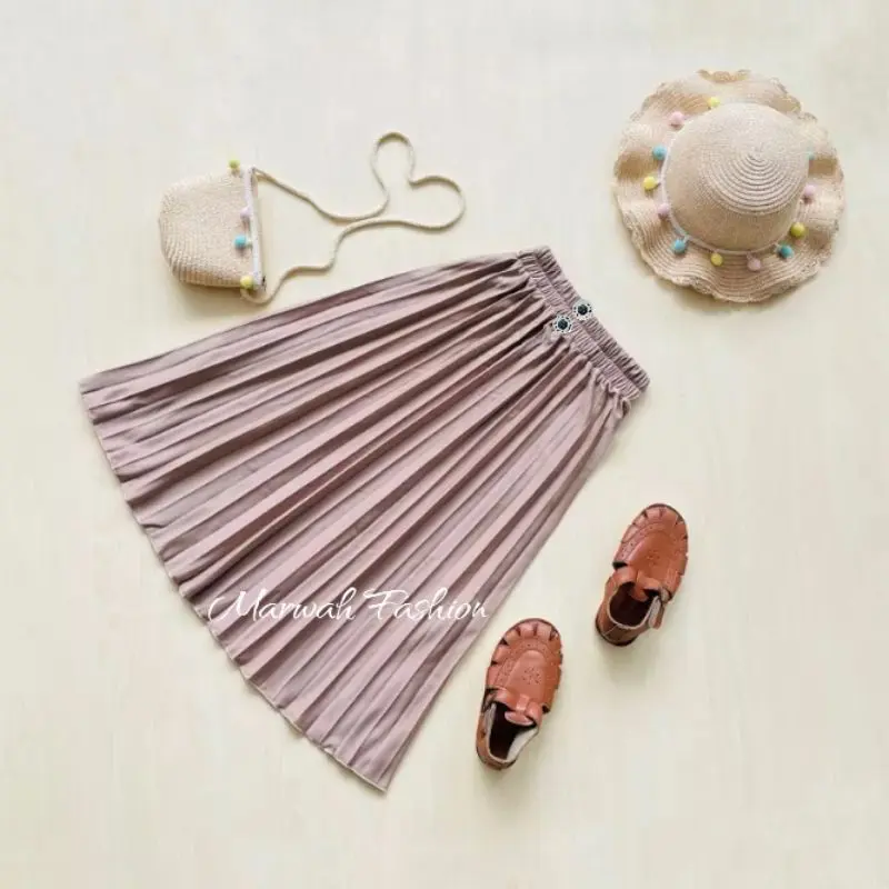 ROK PLISKET KANCING ANAK PEREMPUAN USIAH 4-14 TAHUN / ROK HAYGET PLISKET  / ROK MUSLIM ANAK / ROK MENGAJI / BAWAHAN ANAK SANTRI Fashion 6