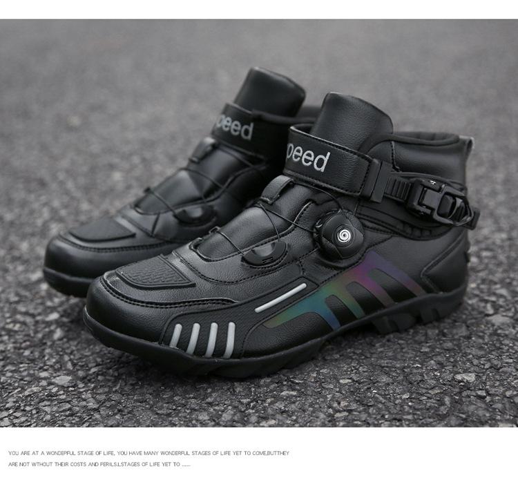 Product Introduction of Cross-Country Four Seasons Factory Riding Boots Motorcycle Shoes Motorcycle Cross-Border Outdoor Traveling by Motorcycle Direct Supply Racing Boots Equipment Footwear Boy Walking Shoes Closed Comfort 20