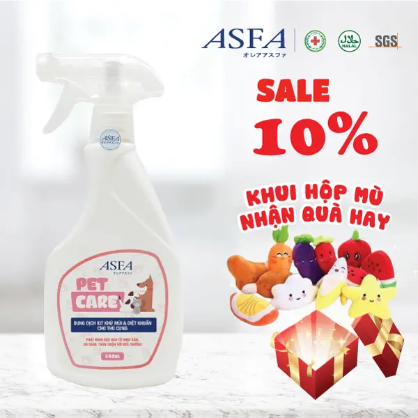 Xịt Khử Mùi, Diệt Khuẩn An Toàn Cho Thú Cưng ASFA Pet Care 500ml