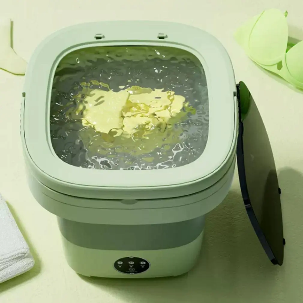 Máy giặt mini gấp gọn, máy giặt đồ lót, tất, giặt đồ cho bé dung tích 6L tự vắt khô khử khuẩn bằng công nghệ mới