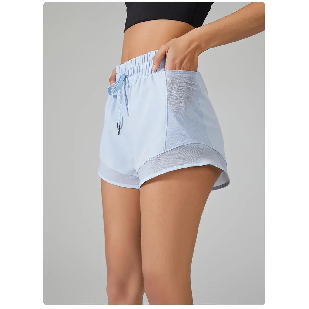 Sports Shorts Women's Outer Wear Quick-Drying Light-Proof Double Layer Summer Casual Fitness Running Training Yoga Pants Vacation Running Yoga Shorts