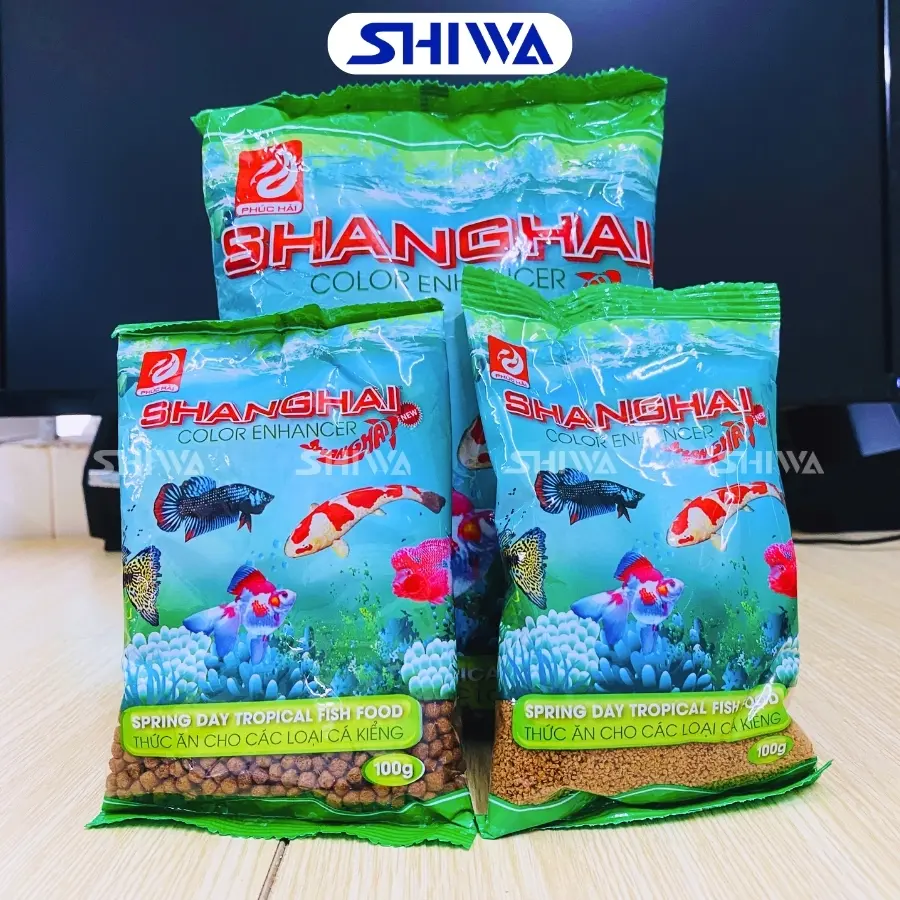 Cám SangHai Hạt Nhỏ/ Vừa/ To/ Mịn - Thức Ăn Cho Cá 7 Màu/ Cá Cảnh/ Cá Koi  Shiwa