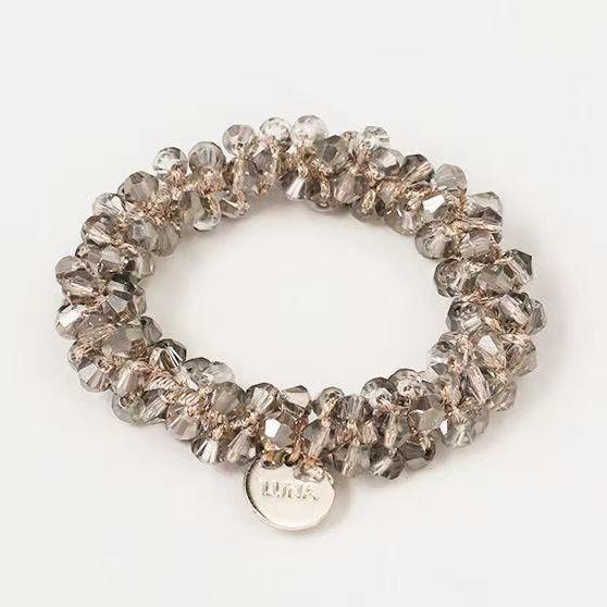 Product Introduction of Korean Simple Temperamental Bracelet Dual-Use Instafamousrubber Band Sweet Headwear Vintage Pearl Head Rope Hair-Binding Crystal Hair Tie 3