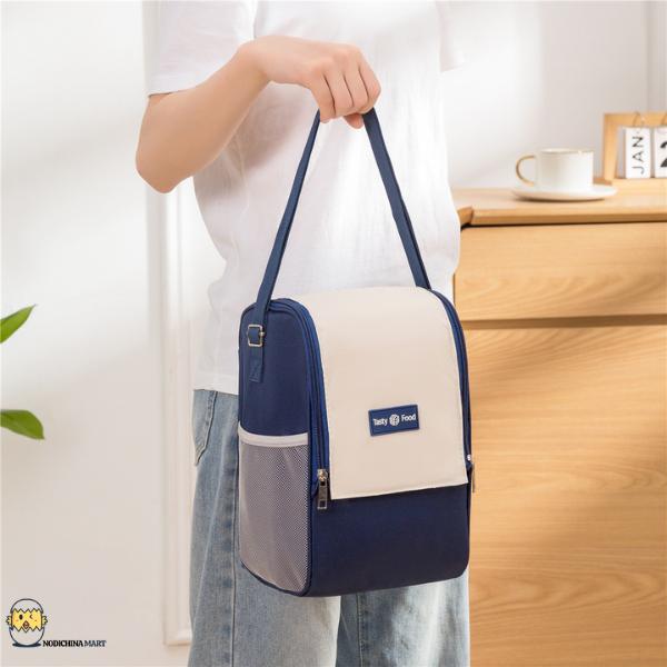 Túi đựng cặp lồng cơm văn phòng 4 tầng giữ nhiệt, chống thấm hình trụ vuông Bag