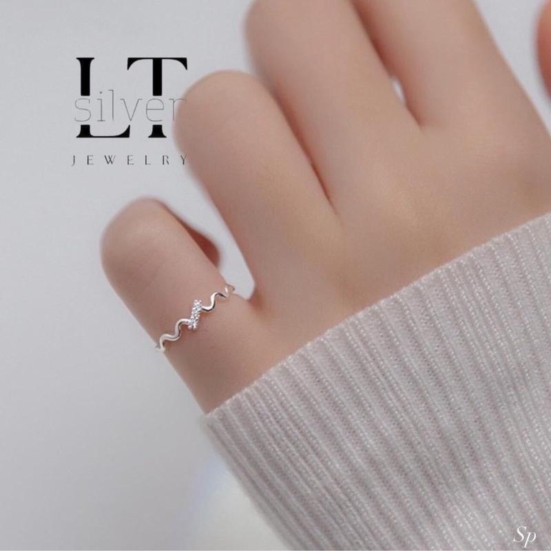 Nhẫn bạc ta LÂM TRANG nhẫn hở đeo ngón út LTJ666 nhan  bac Hoa Women Nữ Voi 0