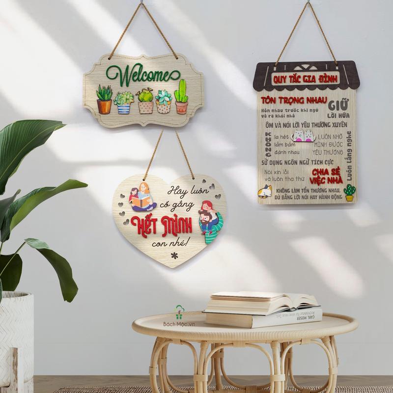 [GIA ĐÌNH] Bảng Gỗ chủ đề Gia Đình Trang Trí  Phòng Ngủ, Phòng Khách, Phòng Bếp, Decor Phòng, Treo Tường từ nhà Bách Mộc 1