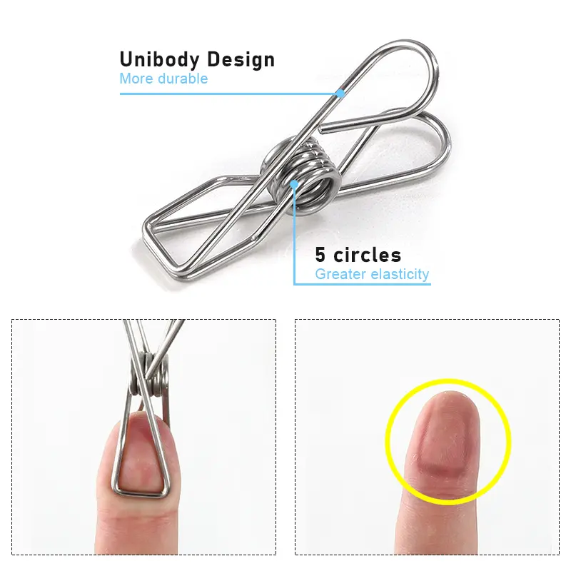 Móc treo quần áo gia dụng đa năng Móc phơi giày chống rơi nội và ngoài gió Móc treo Inox quần áo em bé, khăn tay, đồ lót 5