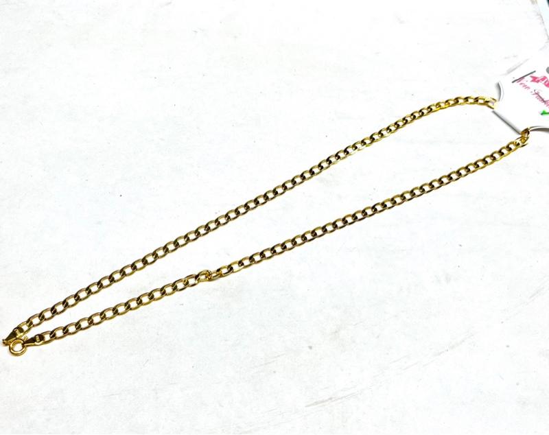 Product Introduction of Dây chuyền saphia xi mạ 18k vàng chanh. Kiểu khoen lật thưa. bản 6li và bản 5li [Đồng Thau xi mạ vàng] 13