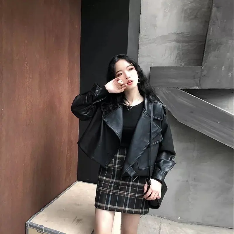 Riseleather.id Jaket Kulit Wanita Oversize Korean BLACK VEIL 90’s VINTAGE 1