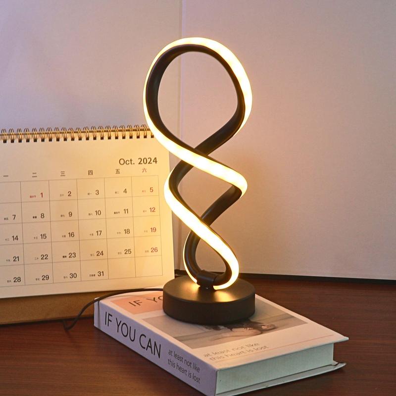 Product Introduction of Spiral Design LED Table Lamp, Touch Control Night Light, 3 Light Modes Desk Lamp for Home Living Room Bedroom Decor 7