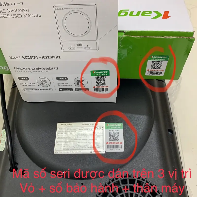 Bếp hồng ngoại KANGAROO KG20IFP1 [ CHÍNH HÃNG - BH ĐIỆN TỬ 1 NĂM] ==> Nấu được tất cả các loại nồi Bếp Từ Bếp Điện 1