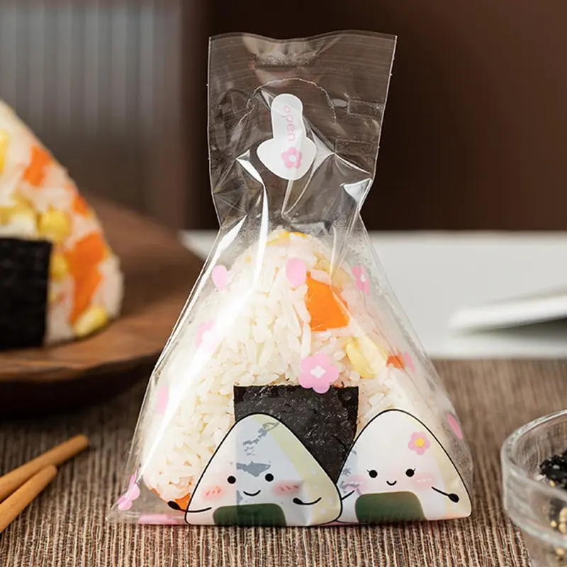Túi Đóng Gói Cơm Nắm Hình Tam Giác Hoạt Hình, Thiết Kế Đáng Yêu, 50 Chiếc, Dụng Cụ Sushi, Làm Acc, Khuôn Z7X3 Onigiri, Để Làm Đồ Ăn Nhẹ, Z7X3 6