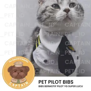 [55]   PET PILOT BIBS ANJING KUCING SLABBER HEWAN PELIHARAAN KOSTUM LUCU DOG CLOTHES CAPTAINPET