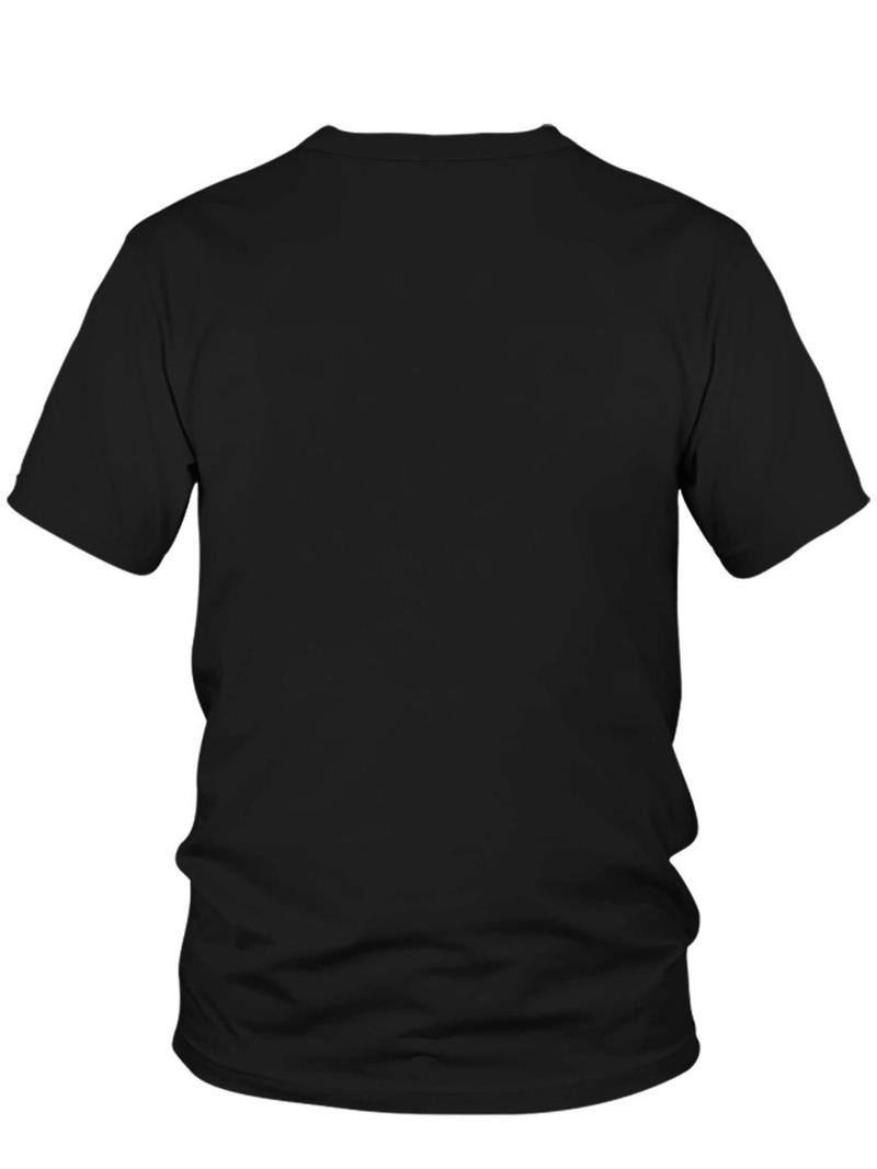 Product Introduction of 【Plus Size】 Cartoon & Letter Print Round Neck Tee, Regular Fit Casual Short Sleeve T-shirt for Daily Wear, Men's Clothing for All Seasons 7