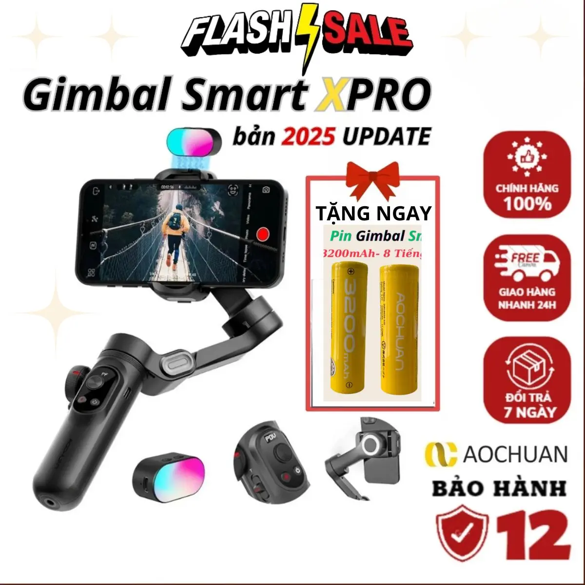 Gimbal Smart X Pro – Sự Lựa Chọn Hoàn Hảo Cho Quay Phim Chống Rung - Tặng ngay 1 pin gimbal dung lượng cao