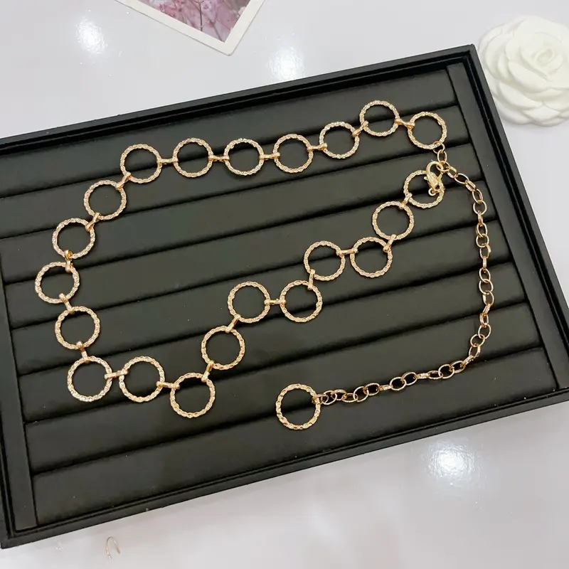 Thắt Lưng Váy Xích Tròn Sần Chất Kim Loại, Bản 2cm, Freesize Dùng Phối Váy Nữ -H&T SHOP 0