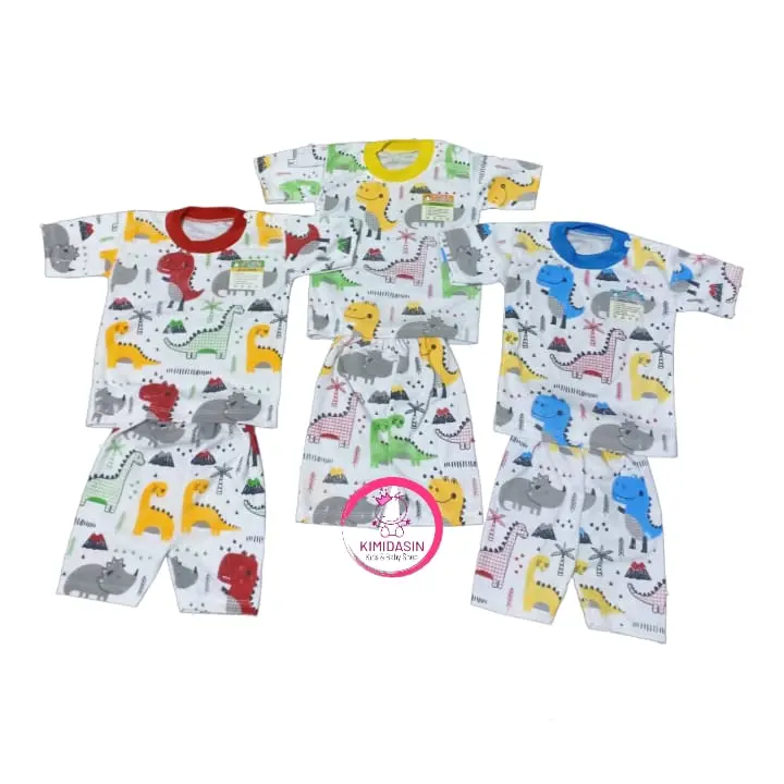 Setelan Oblong Bayi 6-12 bulan Tangan Pendek (Motif Dino) Kids Parsel