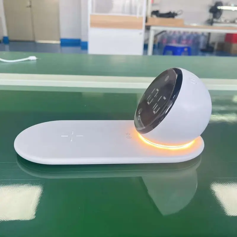 Đế Loa Bluetooth + đồng hồ - kết hợp sạc không dây 15w và đèn ngủ Nghe Nhạc Củ Loa 5