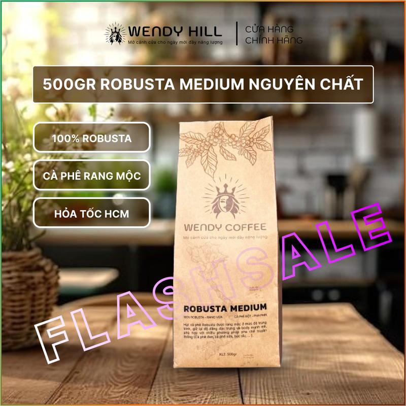 [LST] 500gr Cafe VỪA VẶN - ROBUSTA MEDIUM (Đắng Vừa) 100% ROBUSTA Rang Vừa, Cà Phê Mộc, Rang Xay Nguyên Chất Coffee | Wendyhill 1