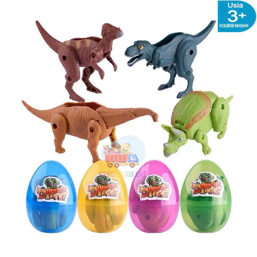RM STORE Surprise egg dinosaur deformation mainan anak telur dino isi figure dinosaurus
