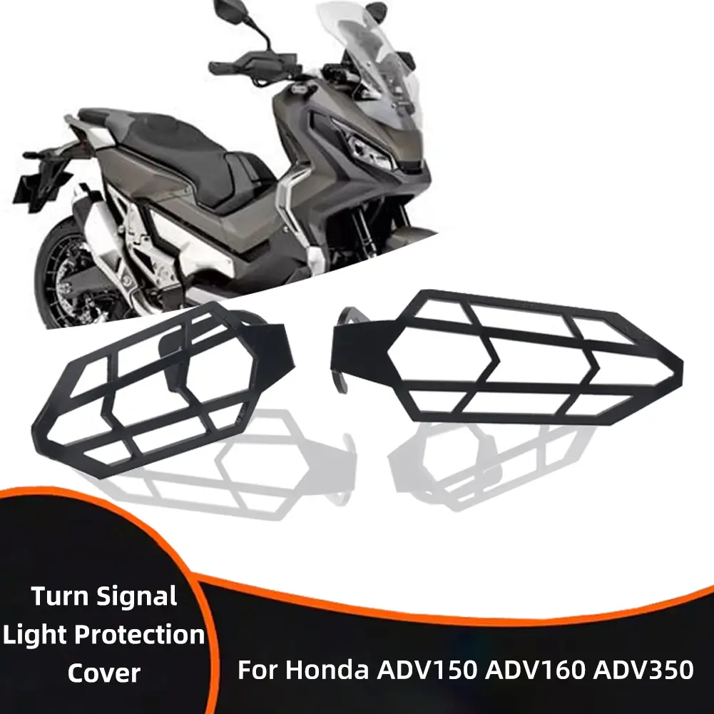 Pengawal Penutup Perlindungan Lampu Isyarat Belok Motosikal, Untuk HONDA ADV 350 150 160 2024 2023 ADV350 ADV150 ADV160, Aksesori 2022, P471410 Automotive Hitam