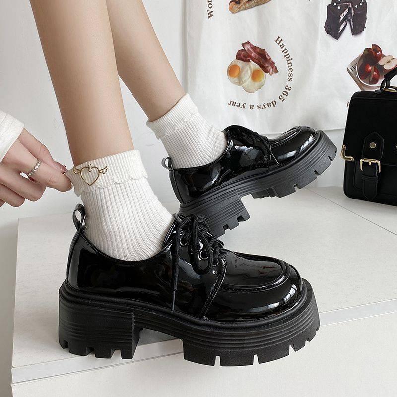 Form 1.5 Giày oxford nữ chất da mềm độn 5 cm nữ tính FULLBOX GD047 Shoes Women