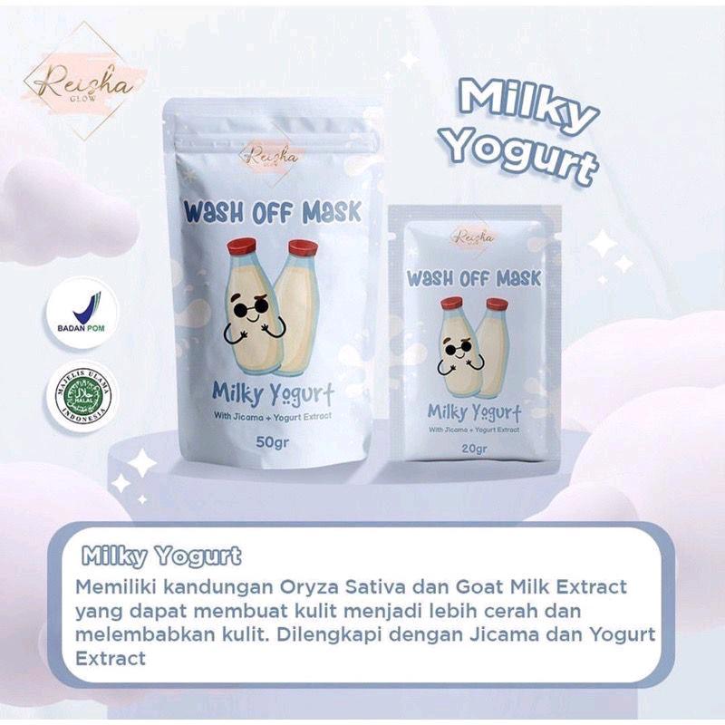 WASH OFF MASK MILK YOGURT | CHARCOAL | REMPAH HITAM | STRAWBERRY | GREENTEA | CAPPUCINO NOERA By REISHA 3