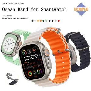 [Tali Jam] Ocean Strap for Apple Watch Ultra 3/2/1 49mm Series 11 10 9 8 7 SE 6 5 4 3 Sport Silicone Belt Bracelet Band jam tangan smartwatch Accessories for iWatch 46mm 44mm 40mm 45mm 41mm 42mm 38mm Bands T500 T500+ T500+pro DT No 1 HW22 W26 IWO