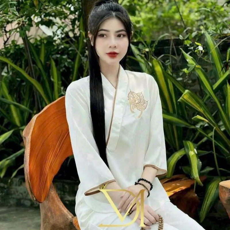 SÉT BỘ LAM TUYẾT NHUNG THÊU LÁ CHỮ TÂM (4 màu ) freesize. MeiCloset