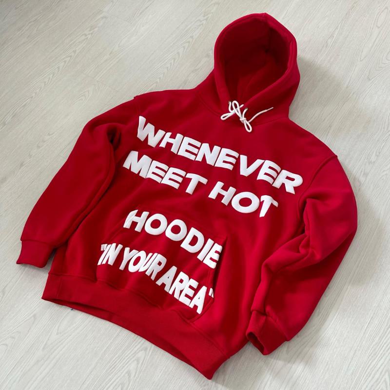 Áo Hoodie nam nữ mặc ấm cho cặp đôi in nổi Chữ WHENEVER , mũ to 2 lớp, form boxy, chất nỉ PE 3 màu đỏ, đen, xanh M03 Unisex MenswearMùa đông năm 2025 0