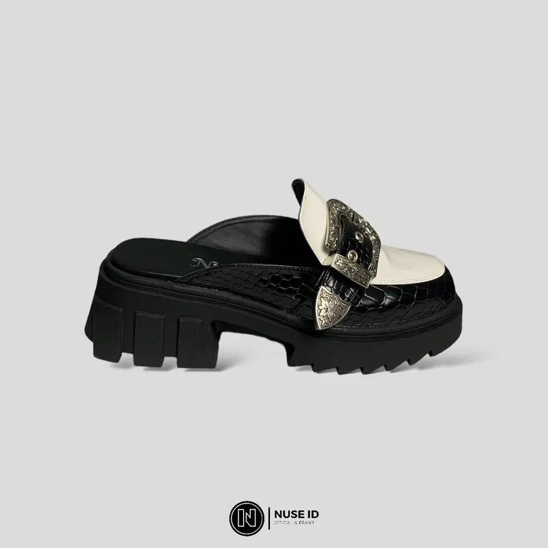 Nuse Id - Mules sandal wedges wanita tinggi 6cm 36-41 Toraja 3