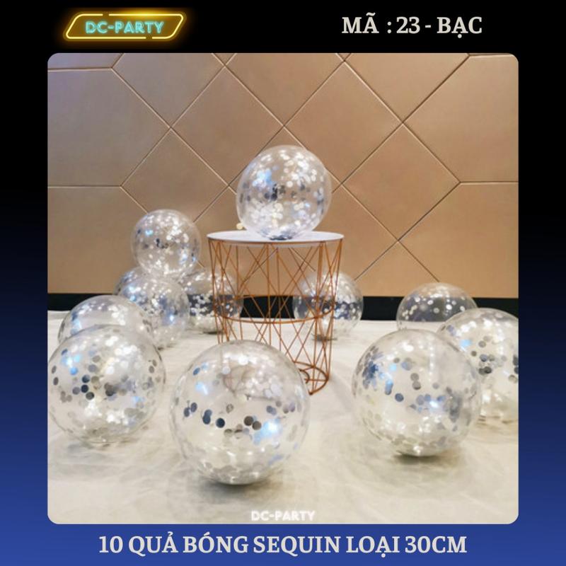 Bóng Sequin 10 Bóng Trong Suốt Đựng Kim Tuyến Dùng Trang Trí Phòng Cưới Sinh Nhật Sự Kiện Siêu Đẹp Giá Rẻ Cao Su 1