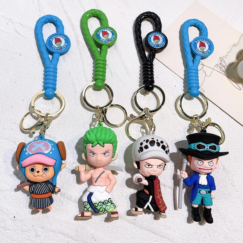 Product Introduction of 1 Pc Cartoon Anime One Piece Braided Rope Luffy Zoro Doll Student Backpack Pendant Car Keychain Children's Toy Party Birthday Gift 10