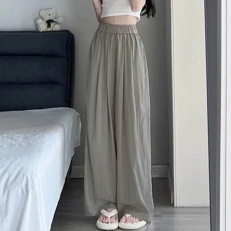 Quần Ống Rộng Nữ Vải Đũi Mát Cạp Cao Lưng Cao Xếp Ly - Hàng Đẹp Hot Trend - Ong, Women quần  ống 3