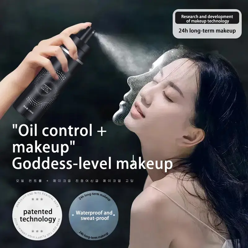 Xịt Thiết Lập, Lâu Trôi, 100ml, Dưỡng Ẩm Và Cấp Nước, Kiểm Soát Dầu, Lớp Trang Điểm Trong Suốt, Lì Tự Nhiên, Thích Hợp Cho Trang Điểm Và Halo, Hoàn Thiện Lấp Lánh 6