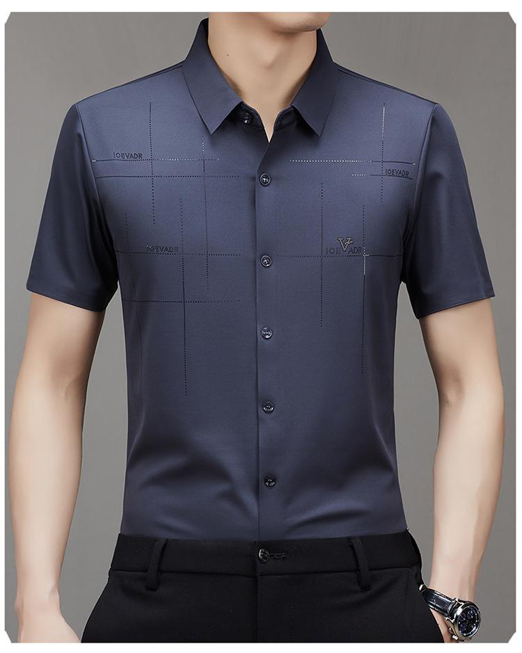 Product Introduction of Summer New Men's Short-Sleeved Shirt, Seamless, Business Shirt, Anti-Wrinkle, Ironing-Free, High Elastic, Men's Clothing,Beyond 18
