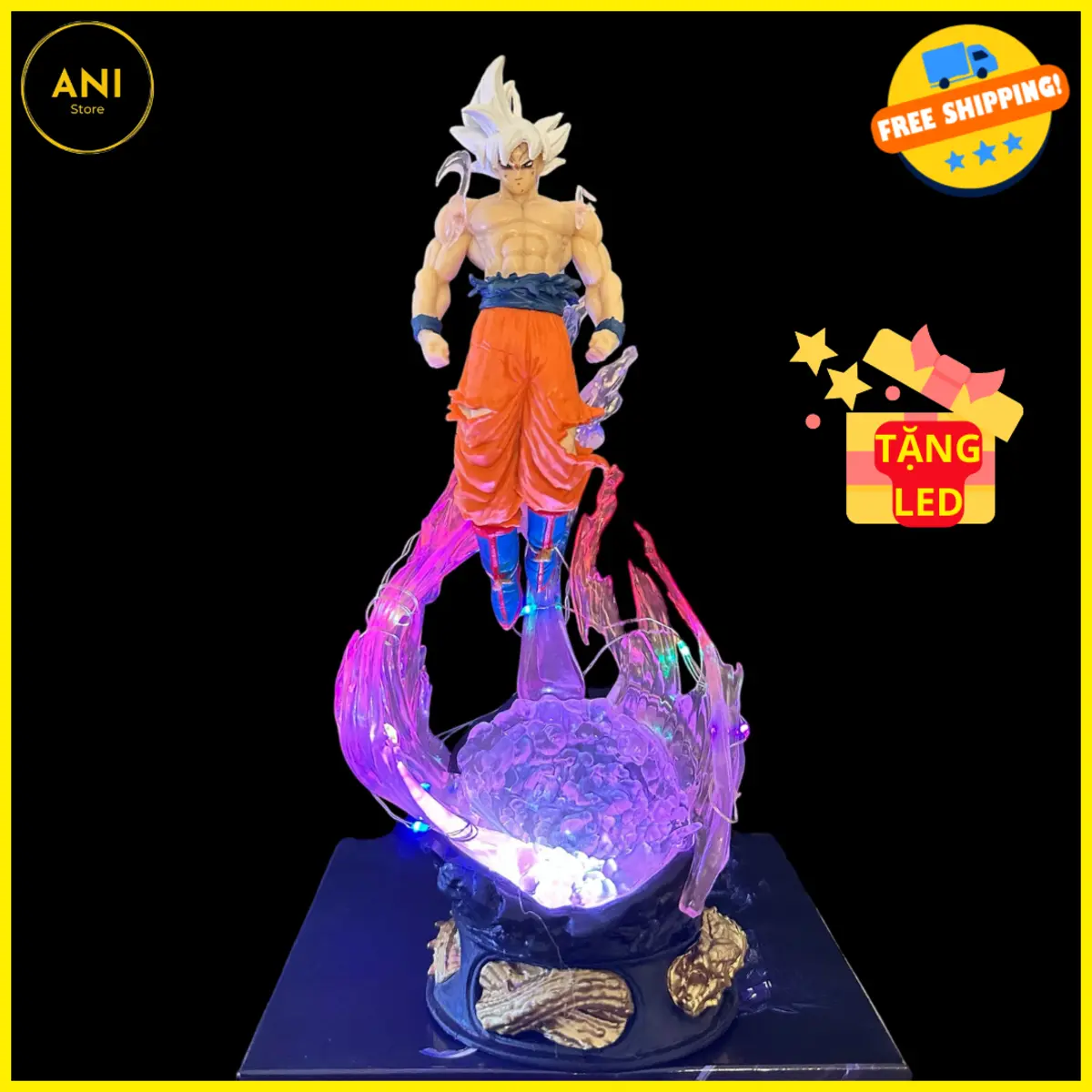Mô hình Goku bản năng vô cực cao 25cm - Dragon Ball (Tặng LED)