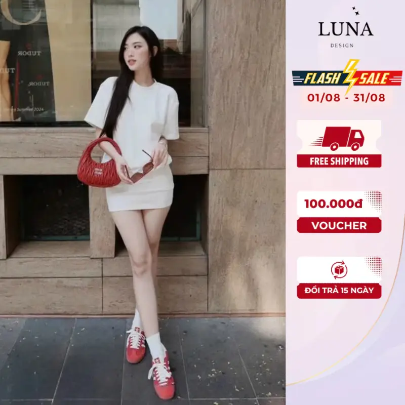 Váy Jumpsuit Hot Girl Luna Design Thiết Kế Liền Ôm Body Style Trẻ Trung Năng Động Đi Chơi Dạo Phố Sang Chảnh