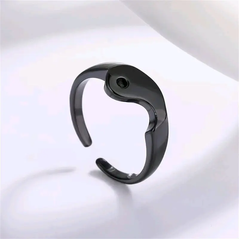 Cincin Kasual Desain Couple Yin dan Yang (Model Terbuka) Hadiah 4