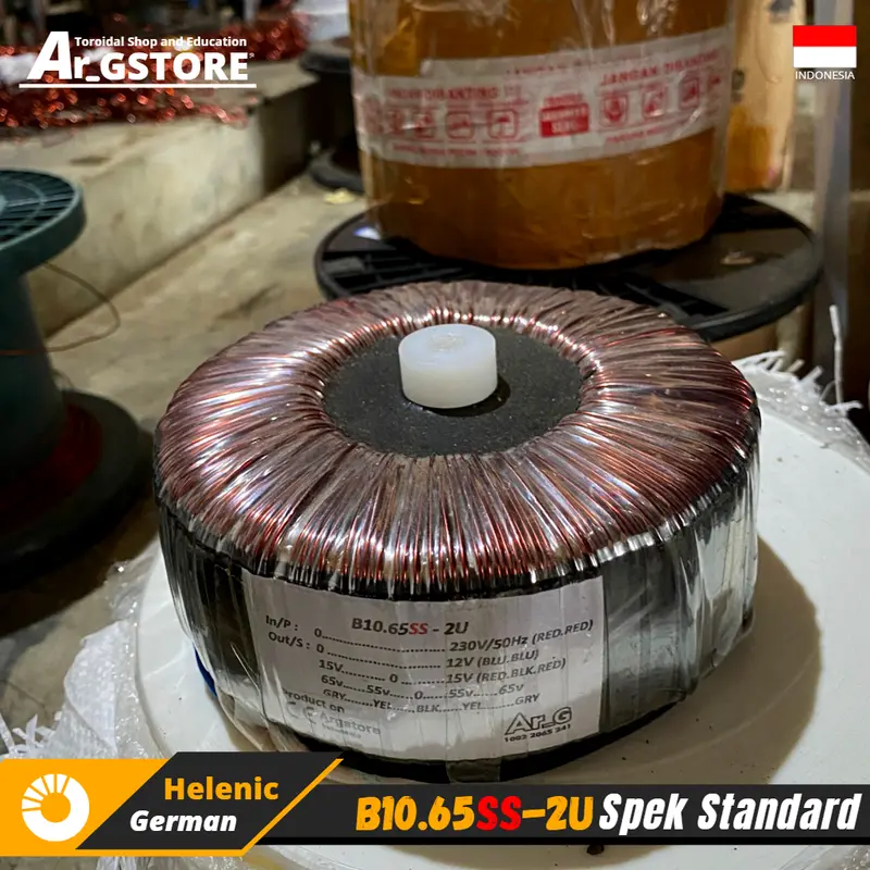 Trafo donat toroid 10A 65V CT (murni) spek standard 1