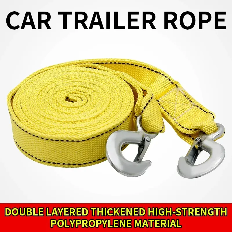 Car Trailer Rope Thickening Trailer Belt 3 Meters 3Tons Traction Rope Outdoor Emergency Automotive Supplies High quality Thickening
