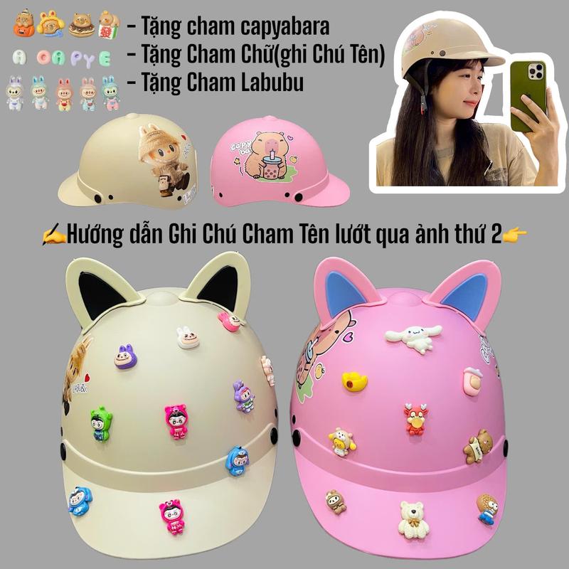 NÓN BẢO HIỂM ĐẠT CHUẨN Nón Bảo Hiểm NAM NỮ ĐỦ MÀU Hình LaBuBu Capybara Chính Hãng CAMRY CR HELMET Có Giấy Kiểm Định An Toàn Bảo Hành 12 Tháng Chất Liệu Nhựa ABS Helmet Phụ Kiện Sport