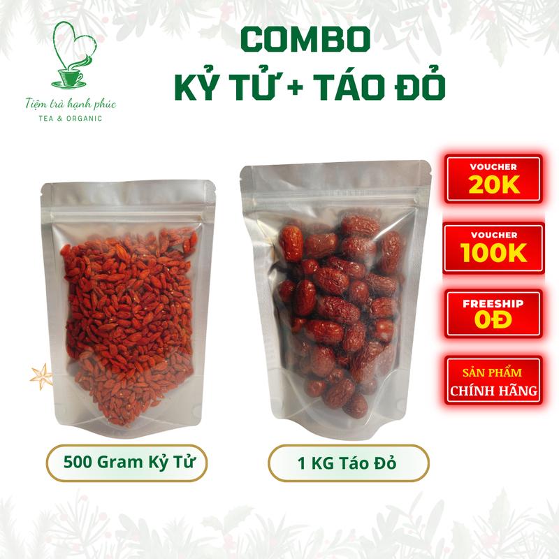 Combo Kỷ Tử Mộc + Táo Đỏ size to 12 (kỷ tử 500 gram và táo đỏ 1kg) Food Thức Ăn Snack Ăn Vặt