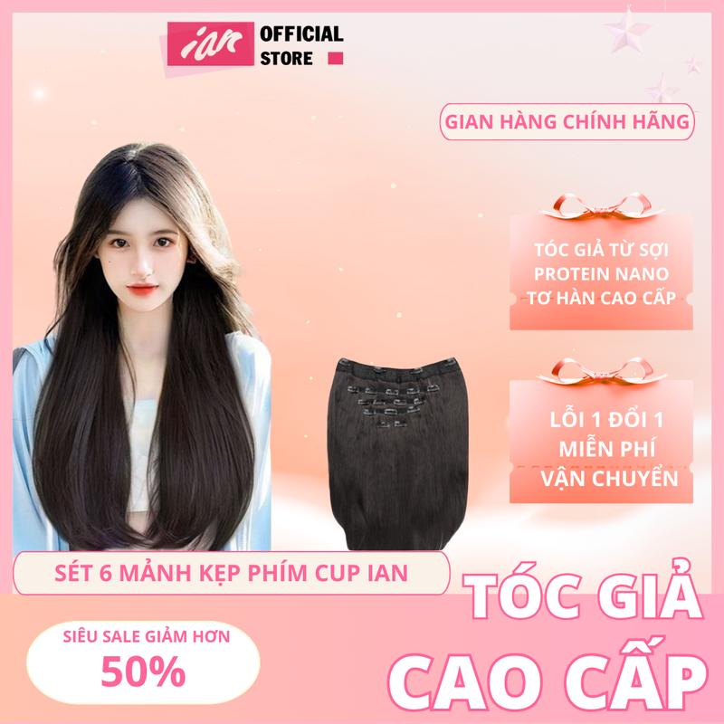 Tóc Kẹp 6 Phím Cao Cấp, 6 phím Thẳng, 6 phím Cúp,6 Phím Sóng Trục Women Wig Tóc Giả